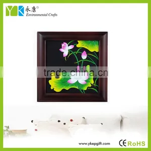 Lotus Flower Carved and Painted Home Etc Wooden Photo Picture Frame for Wall Decoration thumbnail-6