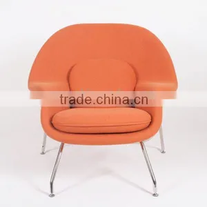 Furniture Factory Wholesale Fiberglass Lounge Womb Leisure Chair With Cushion Cashmere Womb Chair thumbnail-1