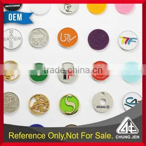 China Supplier Metal Cut Out Embossed Shopping Cart Euro Trolley Coin thumbnail-6