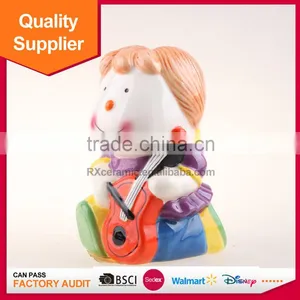 Hot Selling New Design Playing Musical Instruments Shape Lovely Ceramic Coin Box thumbnail-1