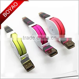2016 Factory Wholesale High Quality Promotional Gift TPE Material Retractable 2 in 1 Micro USB Cable Sync Data Charging thumbnail-1