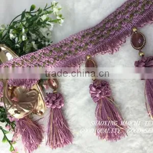 New Design Wholesale Curtain Fringe With Crystal for Home Textile Accessory thumbnail-5