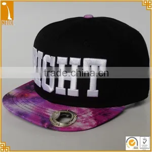 Custom 6 Panel Sublimation 3D Embriodered Bottle Opener Snapback Baseball Caps thumbnail-1
