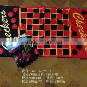 100% Cotton Custom Promotional Velour Reactive Printed Beach Towel Made in China thumbnail-1