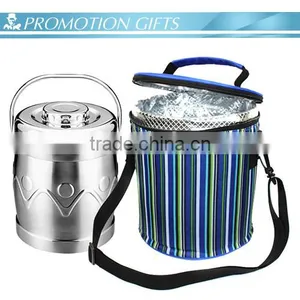 2015 New Style Barrel Shape Insulated Mens Lunch Cooler Bag With Durable Hard Liner thumbnail-4