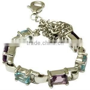 Men's Bracelets, Tennis Bracelet Style, Multi Gemstone Bracelets Design thumbnail-1