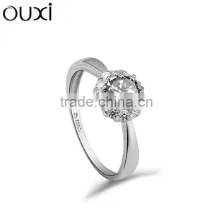 OUXI Fashion New Model 18k White Gold Plated Wedding Ring Y70012 thumbnail-1