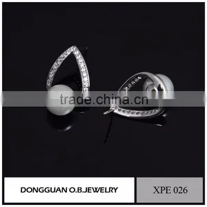 Fashion Imitation Pearl Earring Design Wholesale Charms Jewelry/Stud Earring With Pin thumbnail-5
