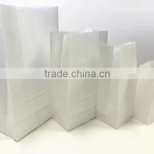Flat White Kraft Paper Bag Square Bottom for Food Packaging thumbnail-2