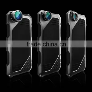 Aluminum Alloy + Silicone 3 in 1 Impact/shockproof Phone Case With Wide Angle Camera Lens thumbnail-2