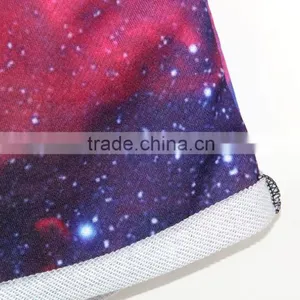2015 Women Shorts Sublimation Print Purple Galaxy Running Shorts Elastic Waist N16-10 thumbnail-3