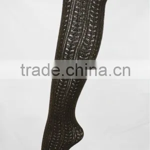 Ladies Black Open-knit Nylon Pelerine Tights thumbnail-1
