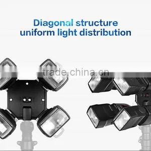 New Released HPUSN 4 in 1 Triple Mount Adapter Speedlite Speedlight Flash Umbrella Holder Light Stand Bracket thumbnail-3