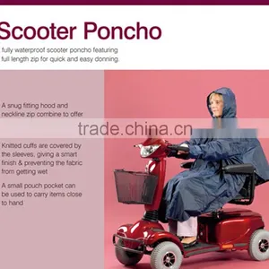 Rehabilitation Therapy Supplies Waterproof Scooter Poncho Outdoor Neckline Zip Hood Scooter Raincoat thumbnail-1