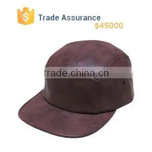 High Quality 5 Panel Hat Cap ,Leather 5 Panel Hat ,Adjustable Leather Strap 5 Panel Hat thumbnail-5