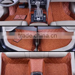 5D Green PVC Wire Coil Material 3pcs Full Set Car Mats Fit All Cars thumbnail-1