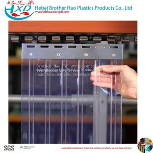 Double Ribbed Flexible Clear 4mm Thickness PVC Plastic Vinyl Strip Curtain Door Rolls thumbnail-3