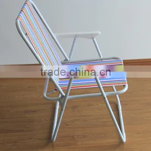 HOT SELL METAL COLOR STRIPE OUTDOOR FOLDING CHAIR thumbnail-2