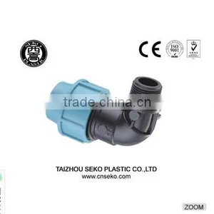 Top Supplier All Size Available PP Compression Pipe Fitting Water Fluid Quick Male Elbow for Irrigation thumbnail-1