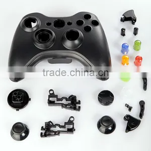 Wireless Controller Shell Full Button Housing Case for XBox 360 Black thumbnail-1