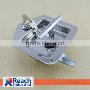 Flush Mount Polished Stainless Steel Key-Locking Recessed Truck Toolbox Latch thumbnail-2