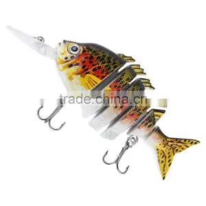 6 Colors Available 10CM 6 Part Long Lip Weever Shape Crankbait Hook Lure Fish Lure Baits Simulation Fishing Tackle Wiht 2 Hooks thumbnail-1