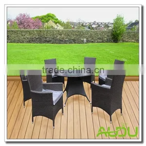 Audu Atlanta Outdoor Garden Rattan Dining Set With Lazy Susan thumbnail-5