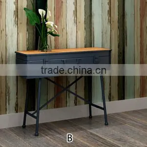 Simple Design With Iron Legs Particle Board Rustic Style Antique Furniture thumbnail-1