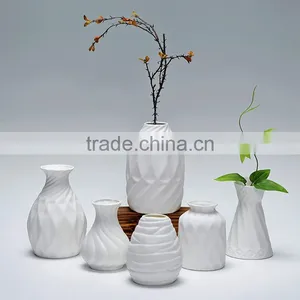 Various Types Home Decoration Hydroponics White Flower Ceramic Vase thumbnail-2