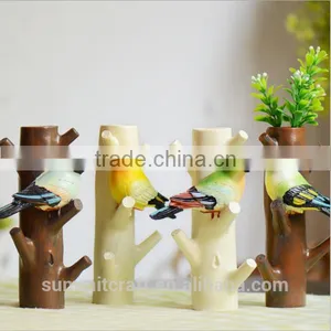 Rustic Decorative Mini Vase Resin Bird Wall Clothes Hooks thumbnail-2