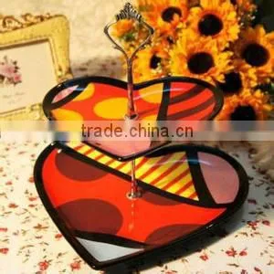 Porcelain Heat Shape Double Cake Dinner Plate thumbnail-1