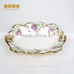 2016 Ceramic Candy Dish Golden ,ceramic Plate,silver Golden Fruit Tray thumbnail-2
