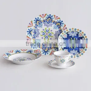 16pcs Round Shape Cearmic Dinnerware Set, Porcelain With Decal Printing thumbnail-1