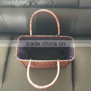Vietnam Bamboo Weaving Beautiful Tote Bags With Cotton Lining thumbnail-5