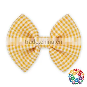 Grosgrain Boutique Hair Bow Seersucker Gingham Hair Bows for Girls Boutique thumbnail-2