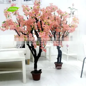 GNW BLS041 Small Cherry Flower Tree Potted for Wedding Table Centerpieces Artificial Tree Bonsai Indoor Use thumbnail-1