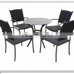 Outdoor Furniture Rattan Dining Table And Chairs AY1254 thumbnail-1