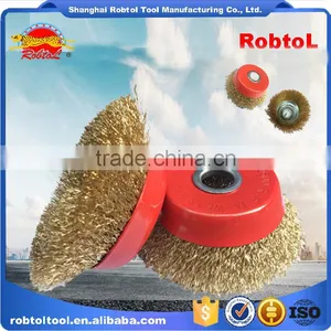 5" Steel Wire Cup Brush Wheel Twist Knot Crimped Bowl Disc Abrasive Round Grinding Cheaning Brush thumbnail-1