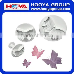 3 Pcs Veined Butterfly Cake Mold Sugarcraft Fondant Cookie Plunger Cutters Decorating Kit thumbnail-1
