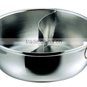 Royal Cladex Restaurant Shabu Shabu Pot Without Lid Copper Plating Finishing Stainless Steel Finishing With Sealed Partition thumbnail-2