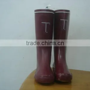 Women Patterned Rubber Rain Boots Flat Sole Outdoor Eco-friendly Rain Boots thumbnail-1