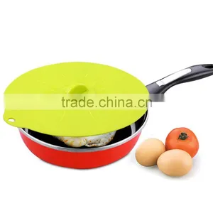 Wholesale LFGB Approved Pink Silicone Pot Cover Lid thumbnail-1