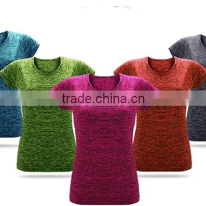 Ladies' Space Dye Tech T-Shirt Blank Fitness T Shirt Lightweight Raglan Short Sleeve T Shirt Yoga Top Shirt thumbnail-1