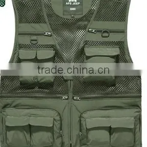 2017 New Arrival Plus Size Male Outdoor Casual Multi-pocket Film Vest Fishing Mesh Vest Jacket L-4XL thumbnail-1