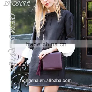 New Style Girl Dress Fashion Black Girl Party Wear Western Bell Sleeve Dress HSD6653 thumbnail-1