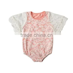 Comfortable Baby Bodysuits Infant Toddler Summer Short Sleeve Clothes 2017 Newest White Baby Lace Rompers thumbnail-6