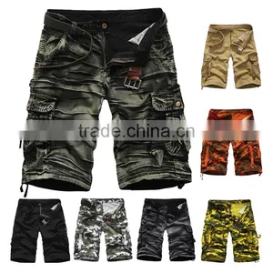 Latest Style Summer Multicolor 100 Cotton Plus Size Six Pockets Cargo Shorts for Men thumbnail-1