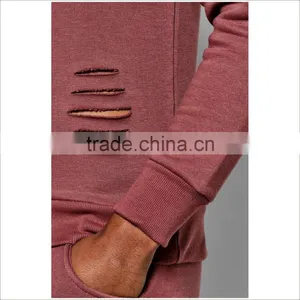 Guangzhou Factory Wholesale Cotton Broken Hole Fashion Tracksuit And Supply Custom Tracksuit thumbnail-2