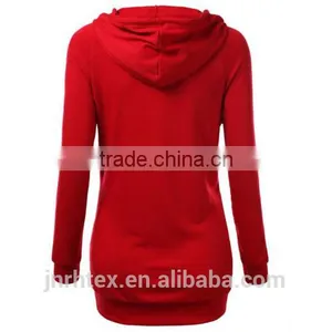 Women Ladies Fitted Hoodies Casual Coat Pullover Outerwear Sweatshirt Extra Long thumbnail-6