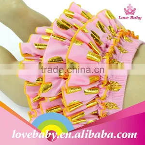 Pink Golden Dot Nappy Bloomers Golden Edged Ruffers Short Pants Infants Short Trousers thumbnail-6